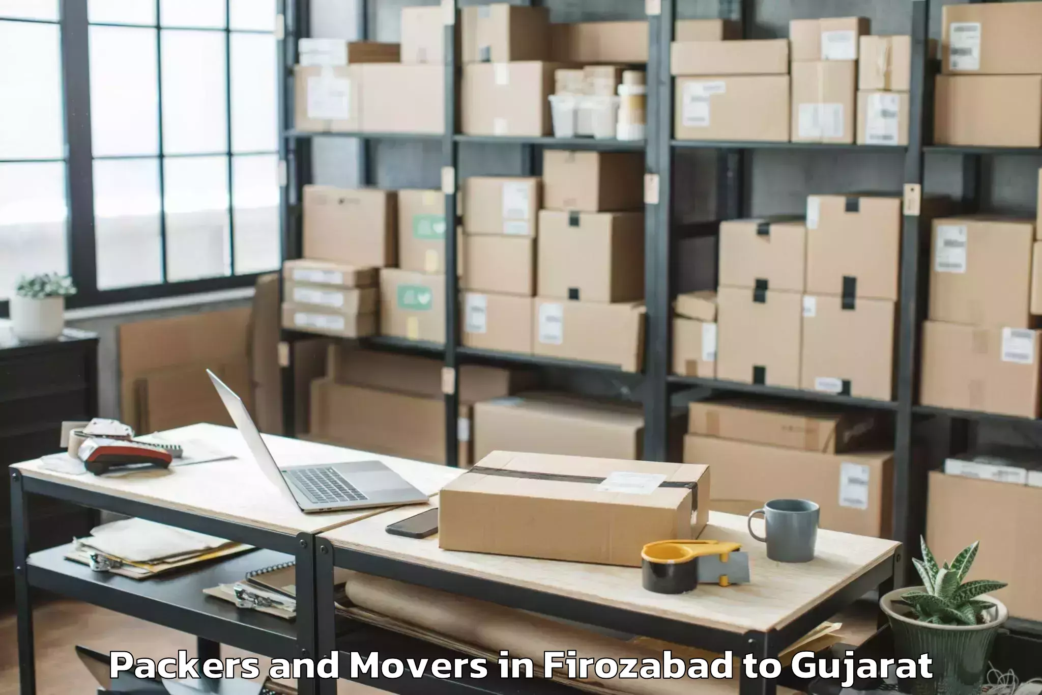 Reliable Firozabad to Waghai Packers And Movers